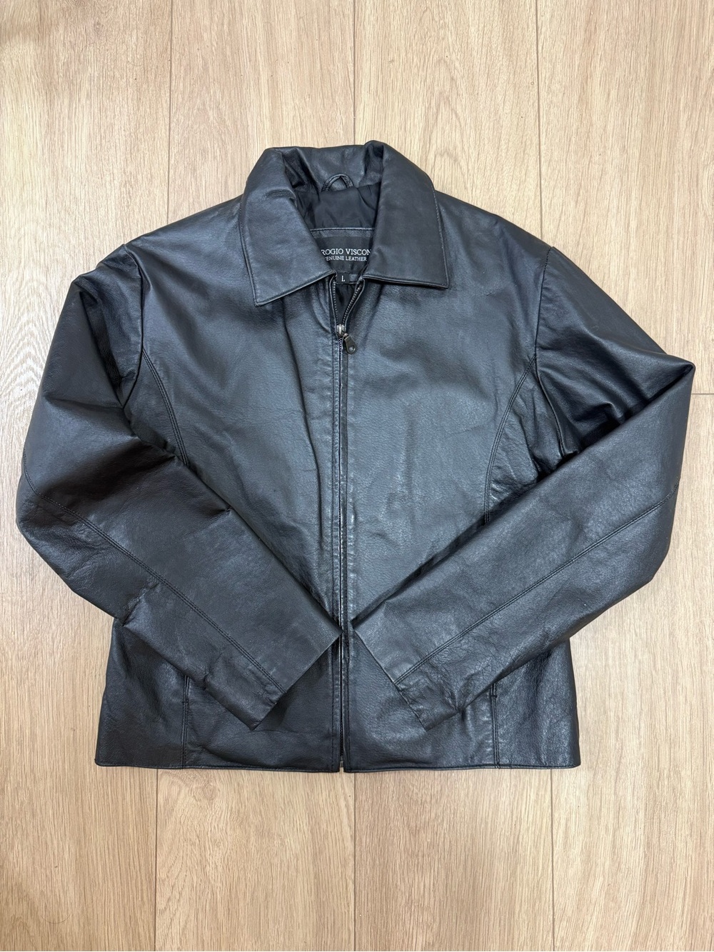 Gerogio Visconti Black Genuine Leather Jacket Women’s L